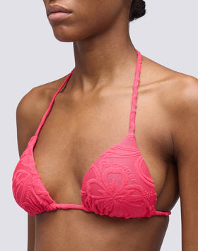 JENNIFER - TERRYCLOTH TRIANGLE TOP WITH ADJUSTABLE TIES