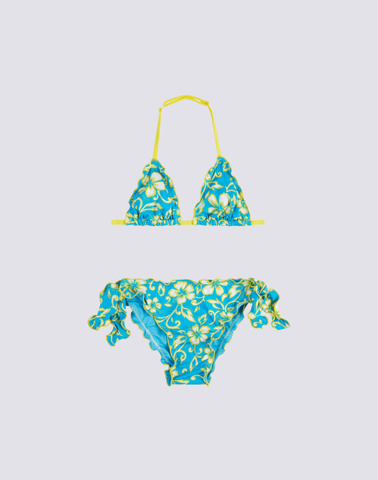 BIKINI FILLE IMPRIMÉ HIBISCUS SK23