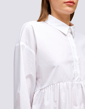 CHEMISE EN POPELINE À VOLANTS