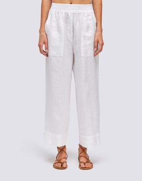 PANTALON LONG EN LIN