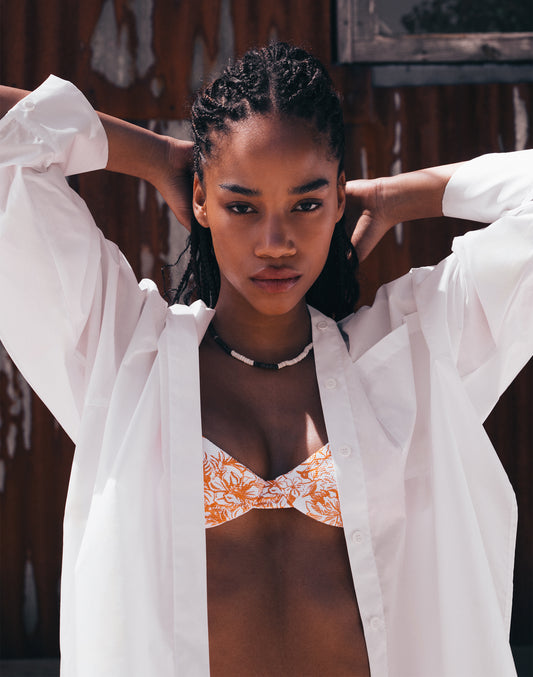 CHEMISE À MANCHES LONGUES EN POPELINE