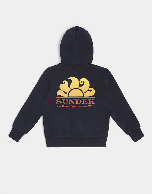 FELPA FULL ZIP CON STAMPA LOGO SUL RETRO