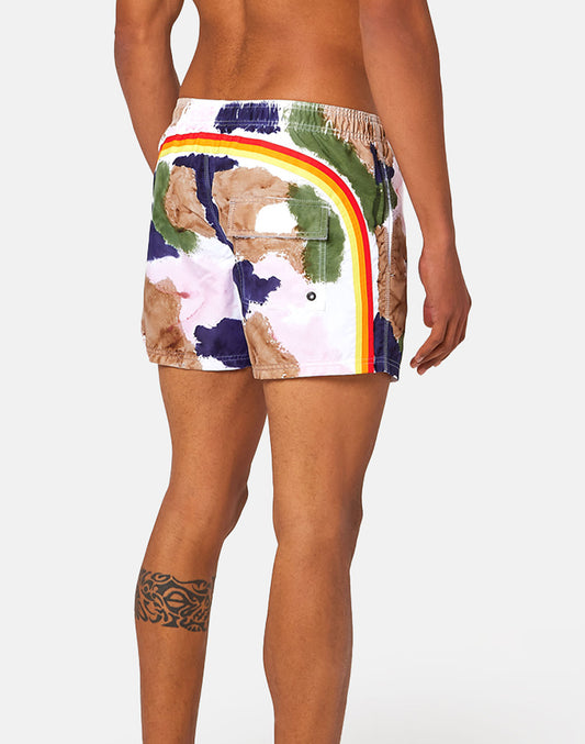 SHORT SWIM SHORTS WITH AN ELASTICATED WAISTBAND -  GOLDENWAVE SPECIAL EDITION