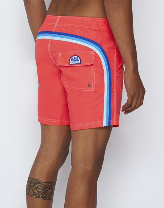 ICONIC TAFFETA STRETCH WAIST MID-LENGTH SWIM SHORTS