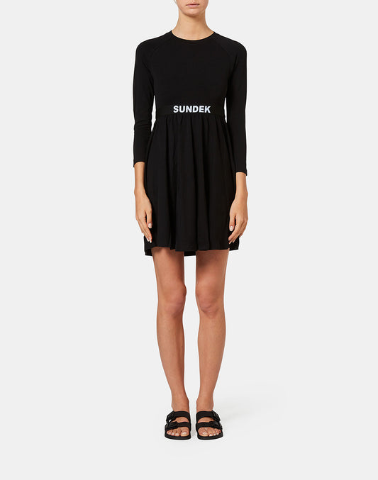 LONG-SLEEVED MINI DRESS WITH A FLARED SKIRT