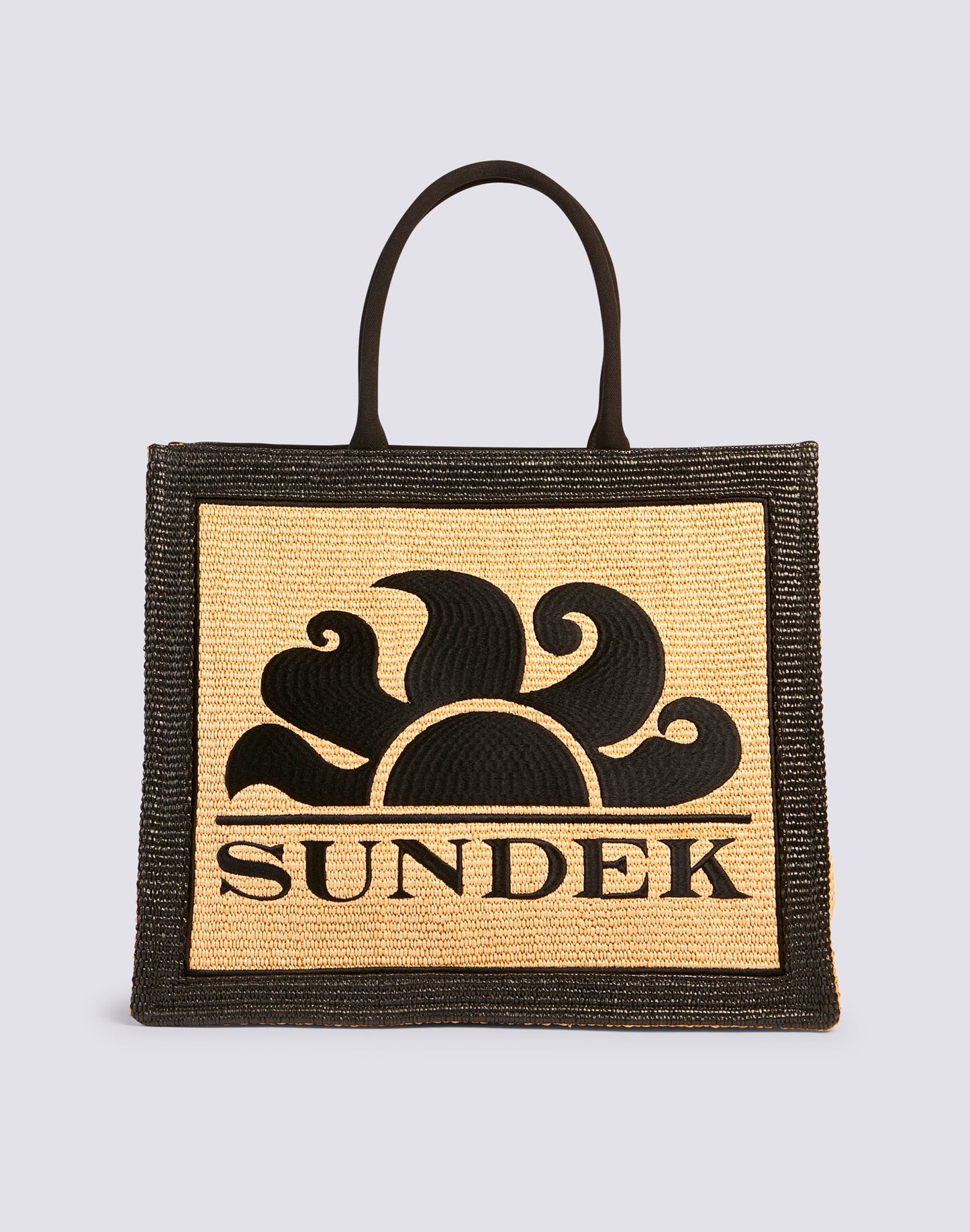 RAFFIA SHOPPING BAG WITH EMBROIDERED LOGO