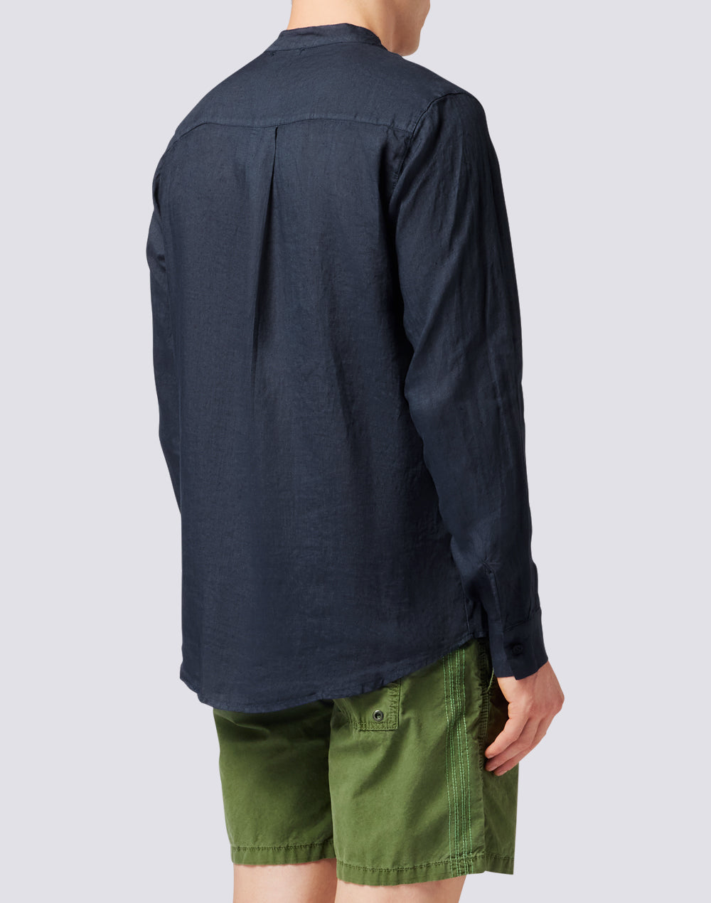 LINEN SHIRT WITH MANDARIN COLLAR