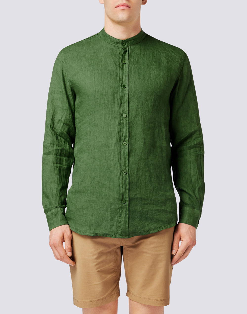 CHEMISE EN LIN AVEC COL MANDARIN