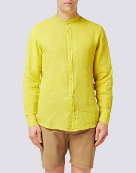 CAMISA DE LINO CON CUELLO MANDARÍN