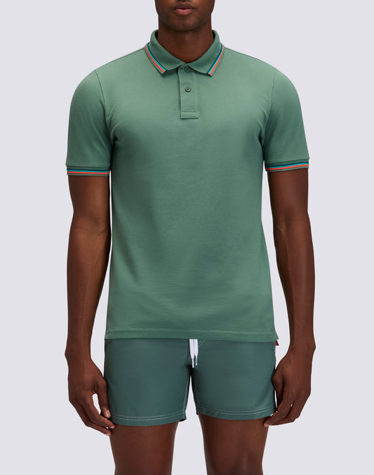 POLO BRICE IN COTONE PIQUET CON DETTAGLI TRICOLOR