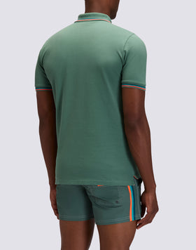 BRICE COTTON PIQUÉ POLO SHIRT WITH TRICOLOUR DETAILS