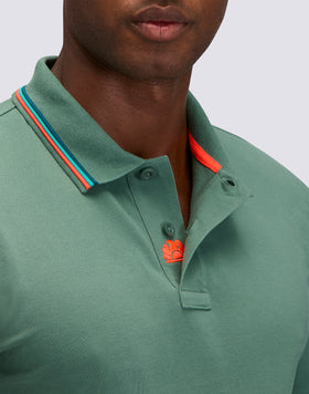BRICE COTTON PIQUÉ POLO SHIRT WITH TRICOLOUR DETAILS
