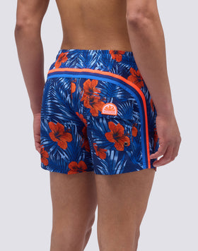 MAILLOT DE BAIN COURT À TAILLE ÉLASTIQUE ET IMPRIMÉ FLEURI CLASSIQUE
