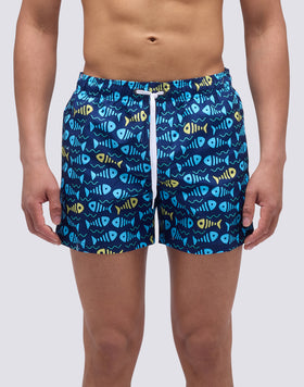 MAILLOT DE BAIN COURT À TAILLE ÉLASTIQUE IMPRIMÉ OFISH