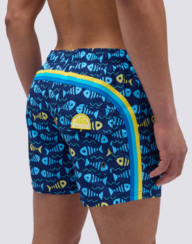 MAILLOT DE BAIN COURT À TAILLE ÉLASTIQUE IMPRIMÉ OFISH