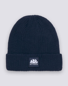 BONNET POUR ENFANT À CÔTES AVEC LOGO