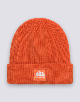 BONNET POUR ENFANT À CÔTES AVEC LOGO