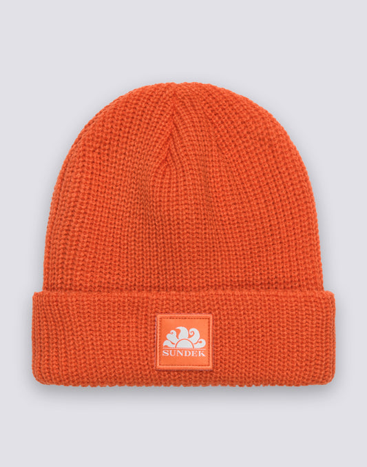 RIBBED CHILD'S HAT WITH LOGO