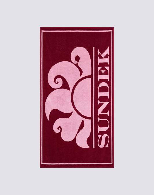 SERVIETTE DE PLAGE EN ÉPONGE JACQUARD AVEC MAXI LOGO