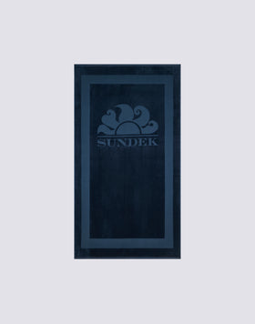 TOALLA DE ESPUMA JACQUARD CON LOGOTIPO Y BORDE