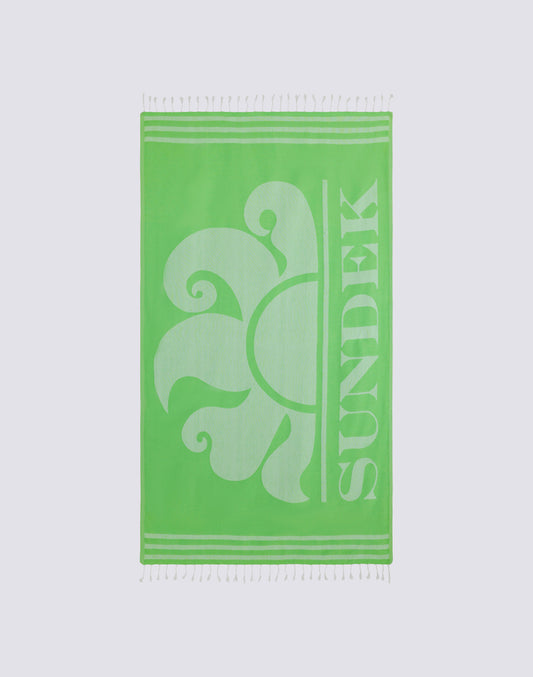 SERVIETTE DE PLAGE FOUTA JACQUARD AVEC LOGO