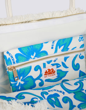 REGULAR TOTE BAG WITH STONE WASHED EFFECT AND SK23 PRINT