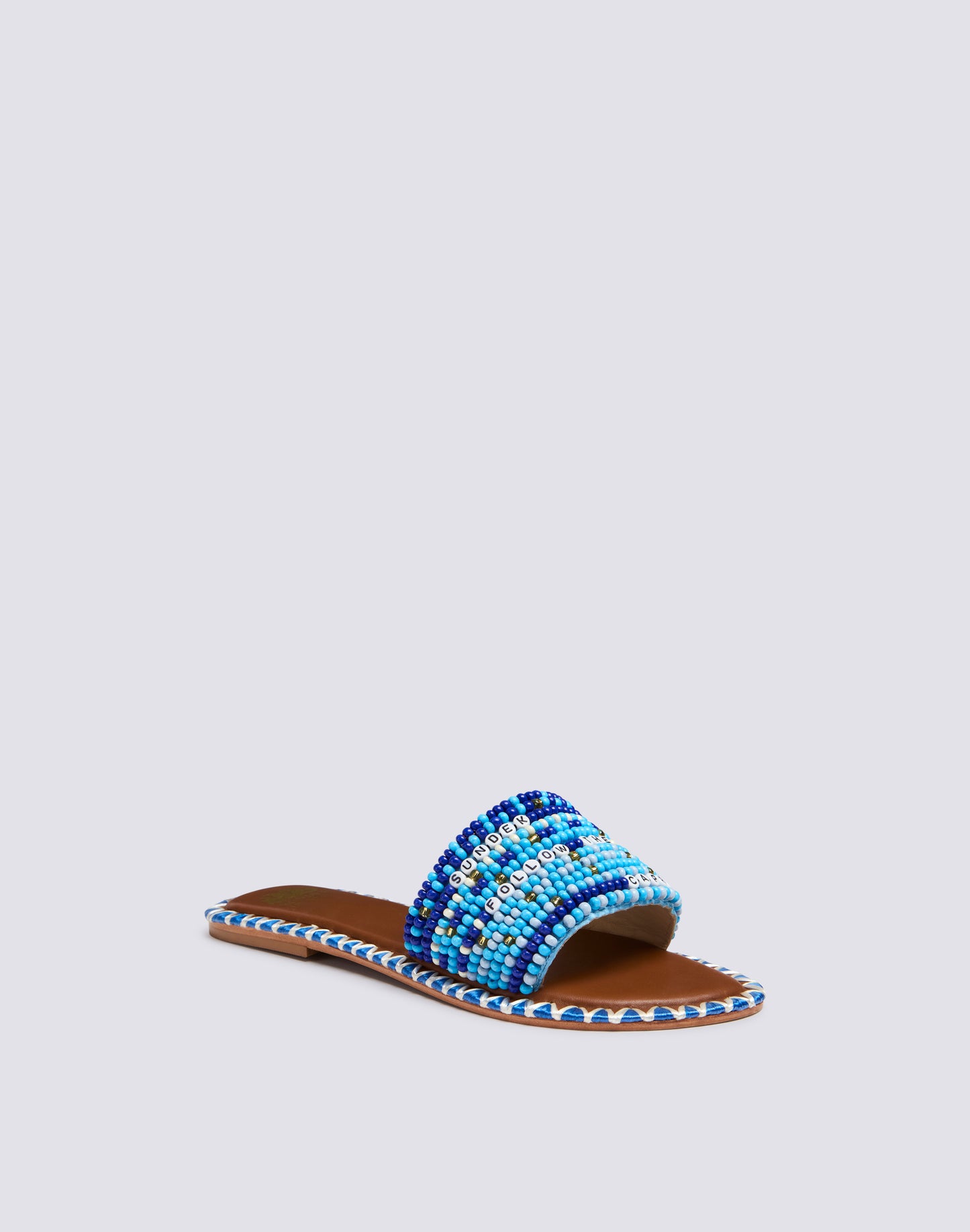 CAPRI EMBROIDERED BAND SLIPPERS WITH BEADS