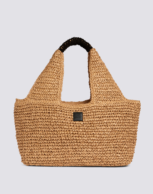 MAXI BOLSO DE PAJA DE PAPEL TEJIDO