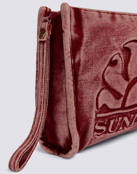 YARN-DYED COTTON CANVAS CLUTCH BAG