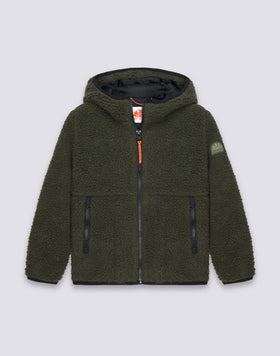 KIDS' TEDDY JACKET WITH HOOD AND ZIP