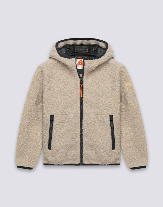 KIDS' TEDDY JACKET WITH HOOD AND ZIP