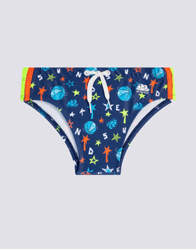 STAR-PRINTED MINI DIWALTER BEACH BRIEFS