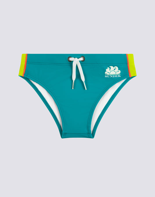 SLIP DE BAIN POUR ENFANT AVEC DÉTAILS ARC-EN-CIEL SUR LES CÔTÉS