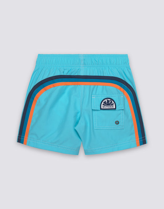 BOYS' SHORT SWIMSUIT WITH ELASTIC WAIST REPREVE®