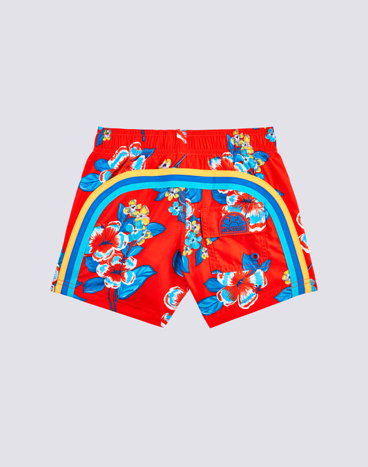 REPREVE® TRAJE DE BAÑO CORTO CON CINTURA ELÁSTICA Y ESTAMPADO HIBI PANSY