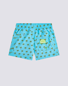 COSTUME DA BAGNO BAMBINO CORTO VITA ELASTICATA REPREVE® CON STAMPA LITTLE PALM