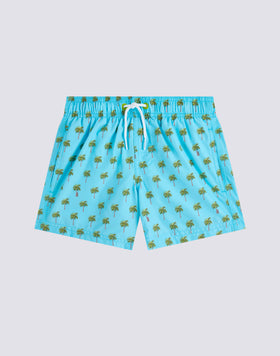 COSTUME DA BAGNO BAMBINO CORTO VITA ELASTICATA REPREVE® CON STAMPA LITTLE PALM