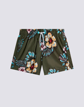 COSTUME DA BAGNO BAMBINO CORTO VITA ELASTICATA REPREVE® CON STAMPA GRAPHIC FLOWER