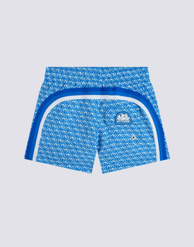 MAILLOT DE BAIN COURT À TAILLE ÉLASTIQUE REPREVE® AVEC IMPRIMÉ MAJOLICA SUNSET