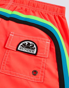SWIMSHORTS SHORT ELASTICATED WAIST RECYCLED POLYESTER REPREVE® FLUO