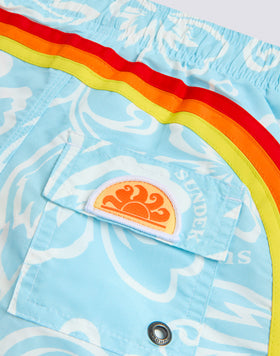 BAÑADOR CORTO PARA NIÑO CON CINTURA ELÁSTICA ESTAMPADO ARCHIVE HIBISCUS SK23