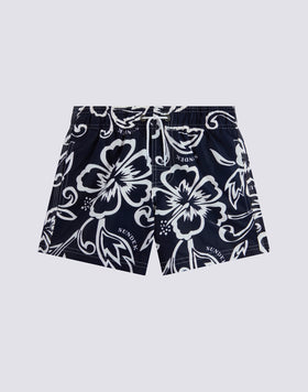 BOYS' SHORT SWIMSUIT WITH ELASTICATED WAIST ARCHIVE HIBISCUS PRINT SK23