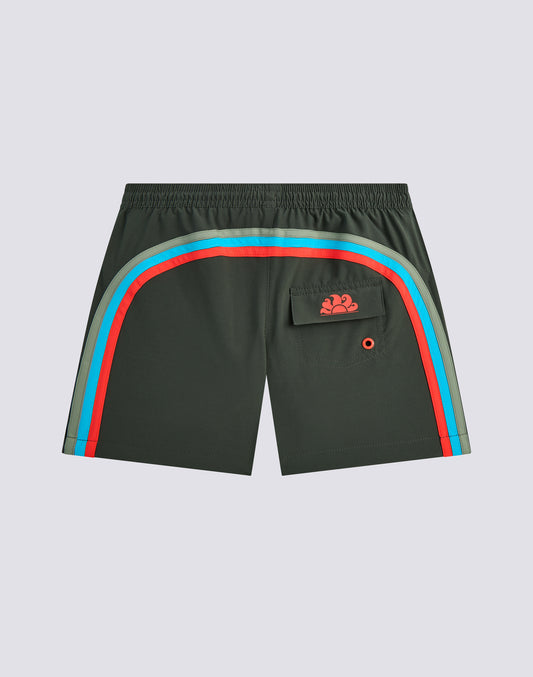 MAILLOT DE BAIN POUR ENFANT À TAILLE COURTE ET ÉLASTIQUE EN TISSU STRETCH