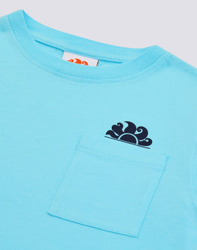 BOYS' SHORT-SLEEVED T-SHIRT WITH POCKET AND LOGO ON THE FRONT