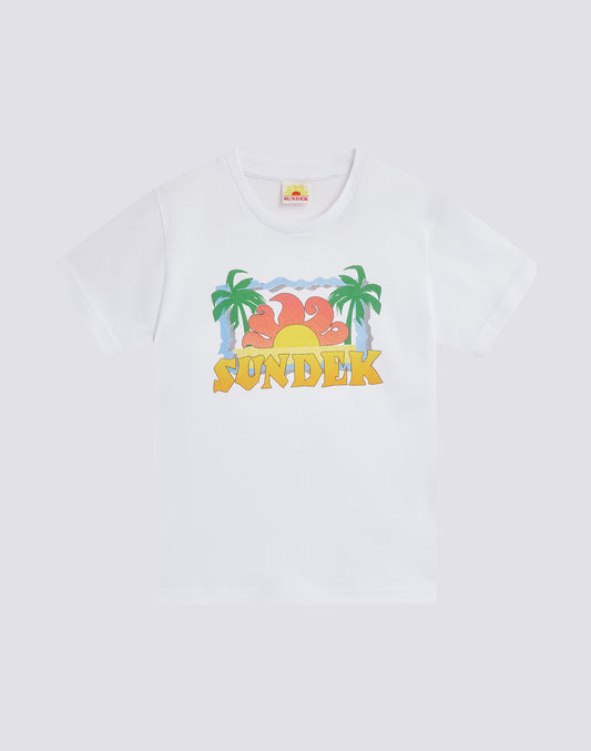 T-SHIRT WITH ARCHIVAL PALM PRINT