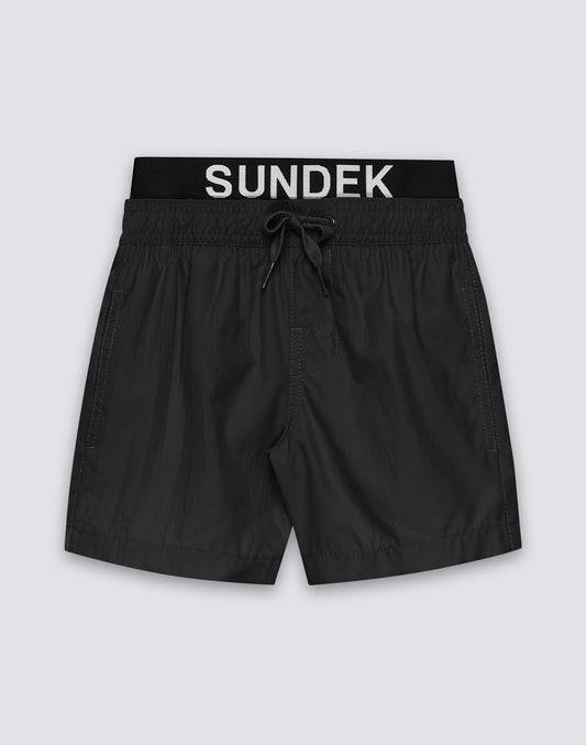 MAILLOT DE BAIN POUR ENFANT EN POLYESTER RECYCLÉ REPREVE® AVEC ÉLASTIQUE LOGO