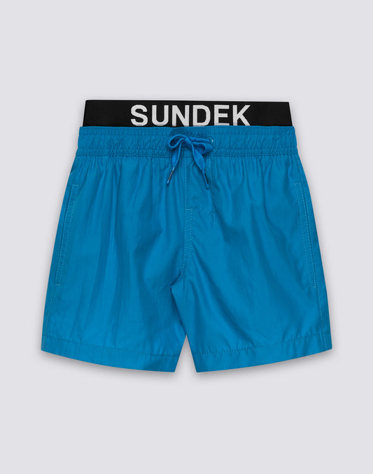 MAILLOT DE BAIN POUR ENFANT EN POLYESTER RECYCLÉ REPREVE® AVEC ÉLASTIQUE LOGO
