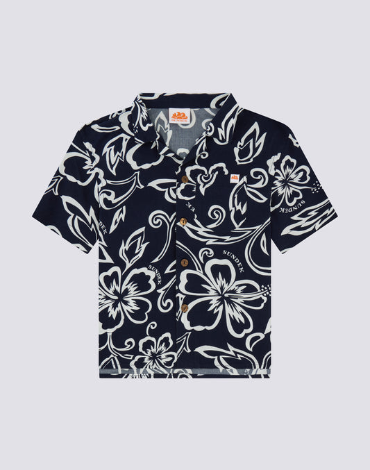 CHEMISE POUR ENFANT MODÈLE BOWLING AVEC IMPRIMÉ FLORAL