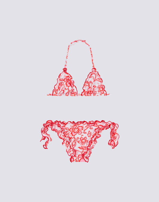 BIKINI POUR FILLE AVEC IMPRIMÉ HIBISCUS SK23