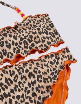 MINI BIKINI CAPE CORAIL AVEC IMPRIMÉ LÉOPARD DOUX